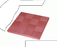 Т/плитка  Ребристая  (красная) 300х300х24мм